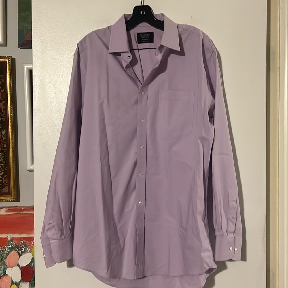 Nordstrom men’s tech smart traditional fit light  long sleeve shirt 16.5  34-35
